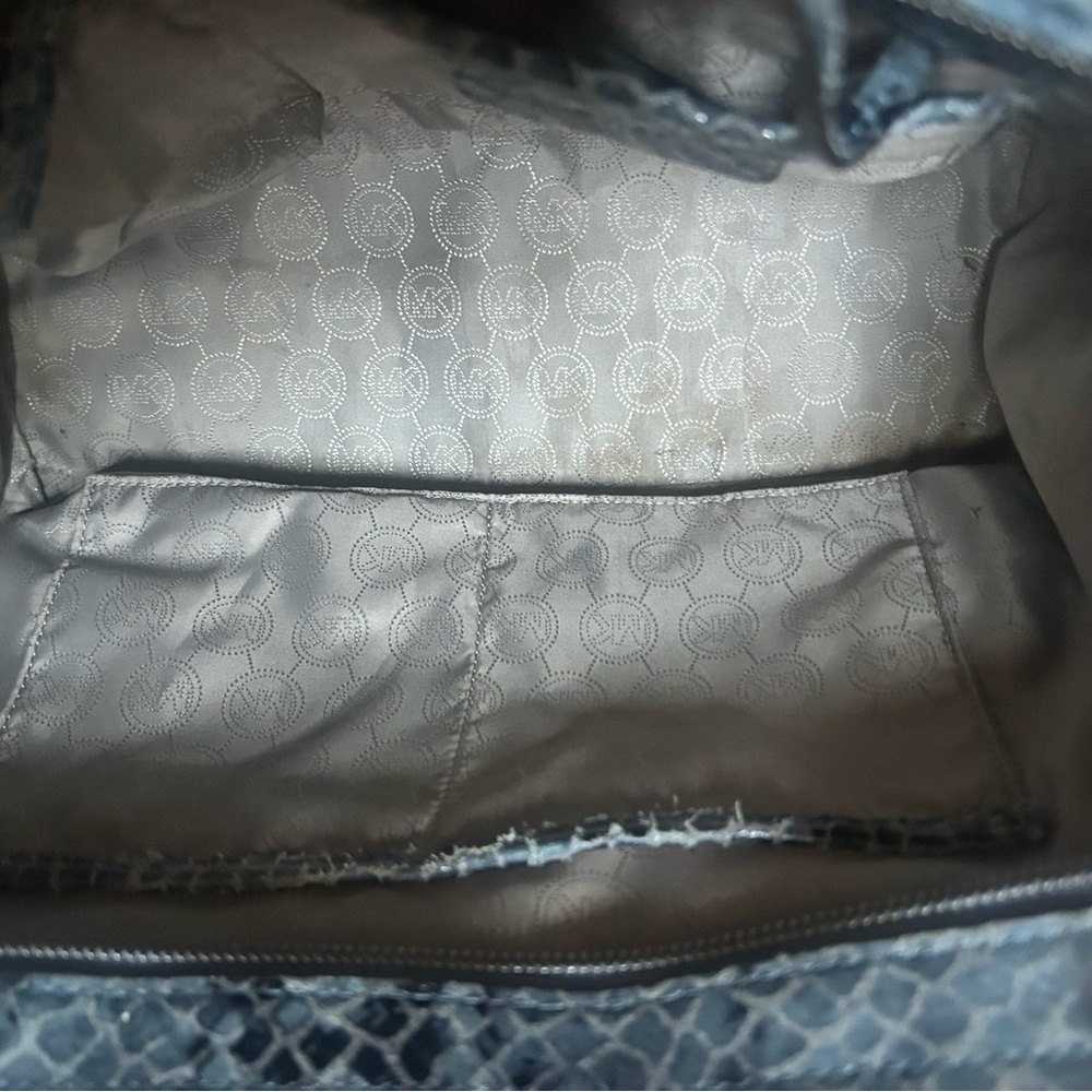 Michael Kors leather Denim Snake Print Tote - Picture 9 of 9